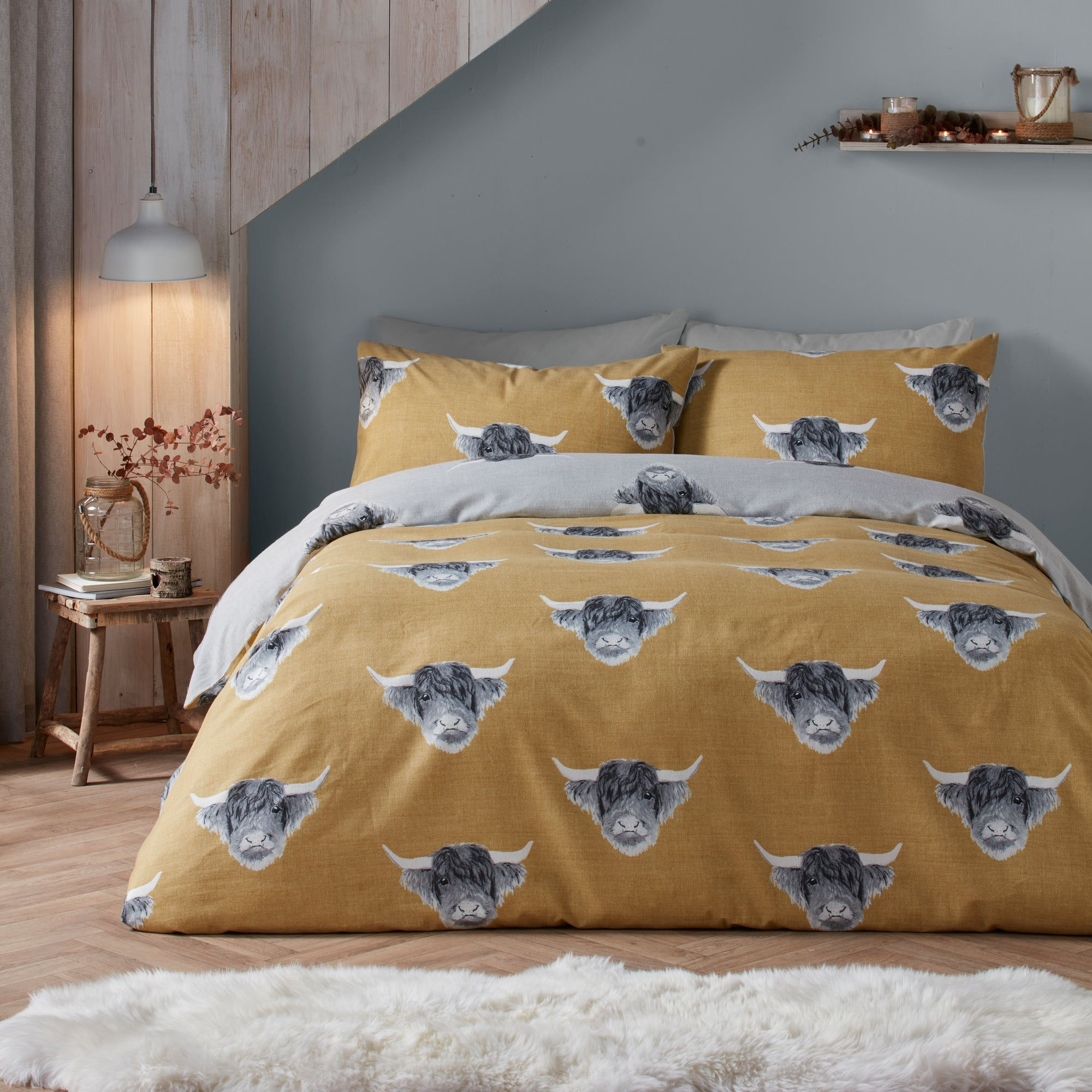 Fusion - Highland Cow - Duvet Cover Set - Ochre - King
