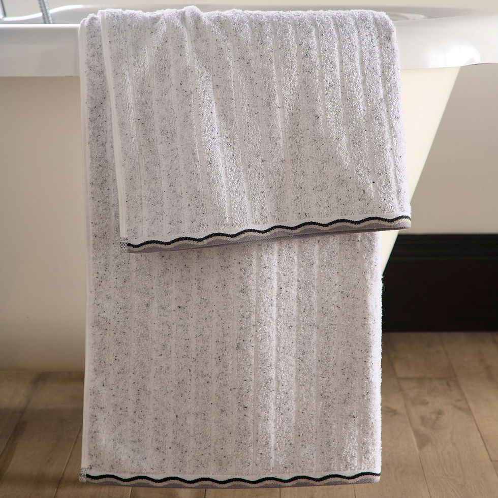 Fusion - Speckle Rib - Bath Sheets - White - 90x150 cm