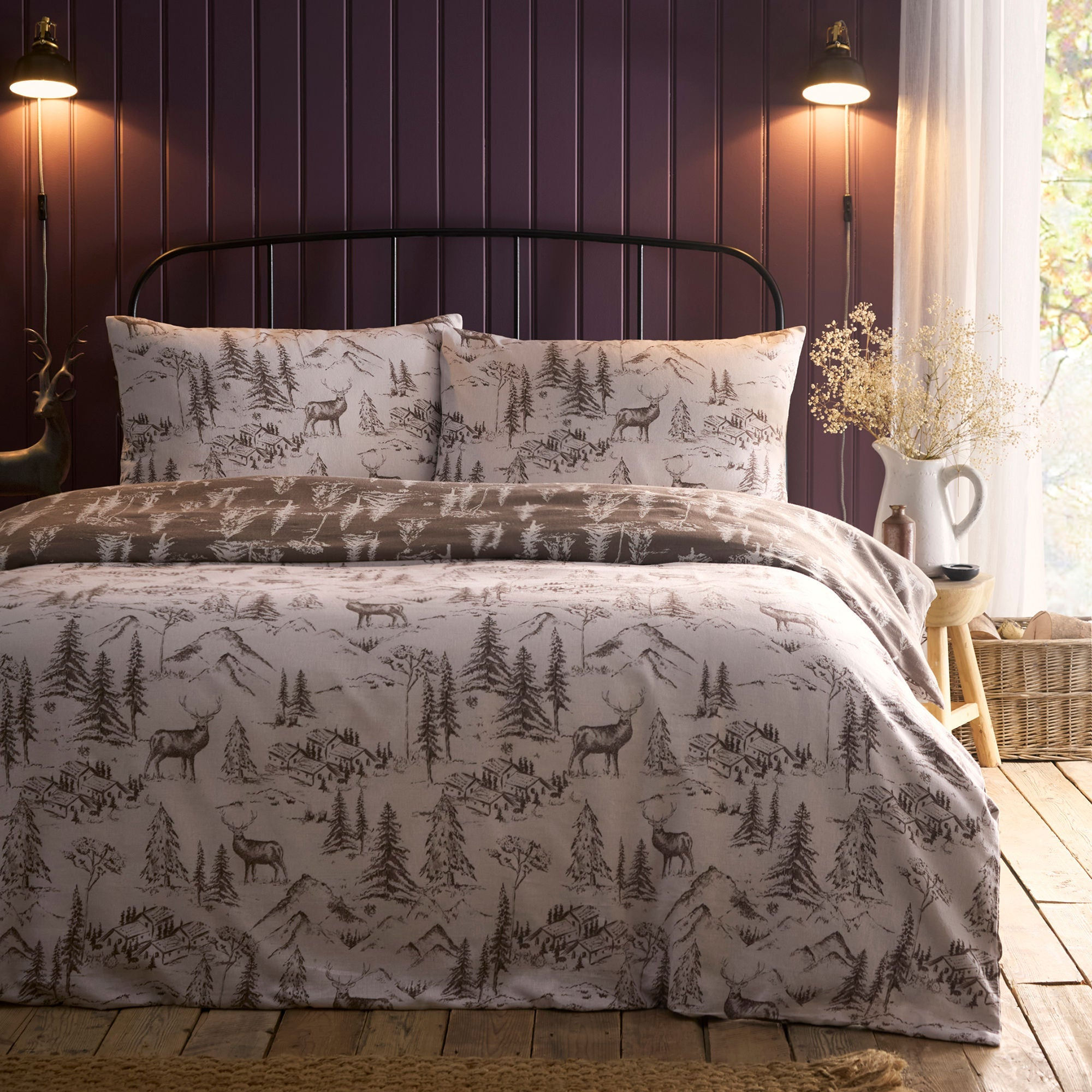 Dreams & Drapes - Alpine Stag - Duvet Cover Set - Natural - Double