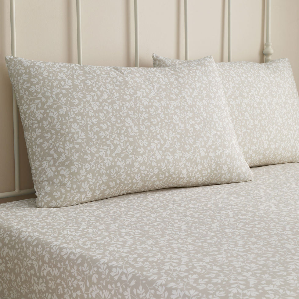 Dreams & Drapes - Tess - Fitted Bed Sheet Set - Natural - Super-King