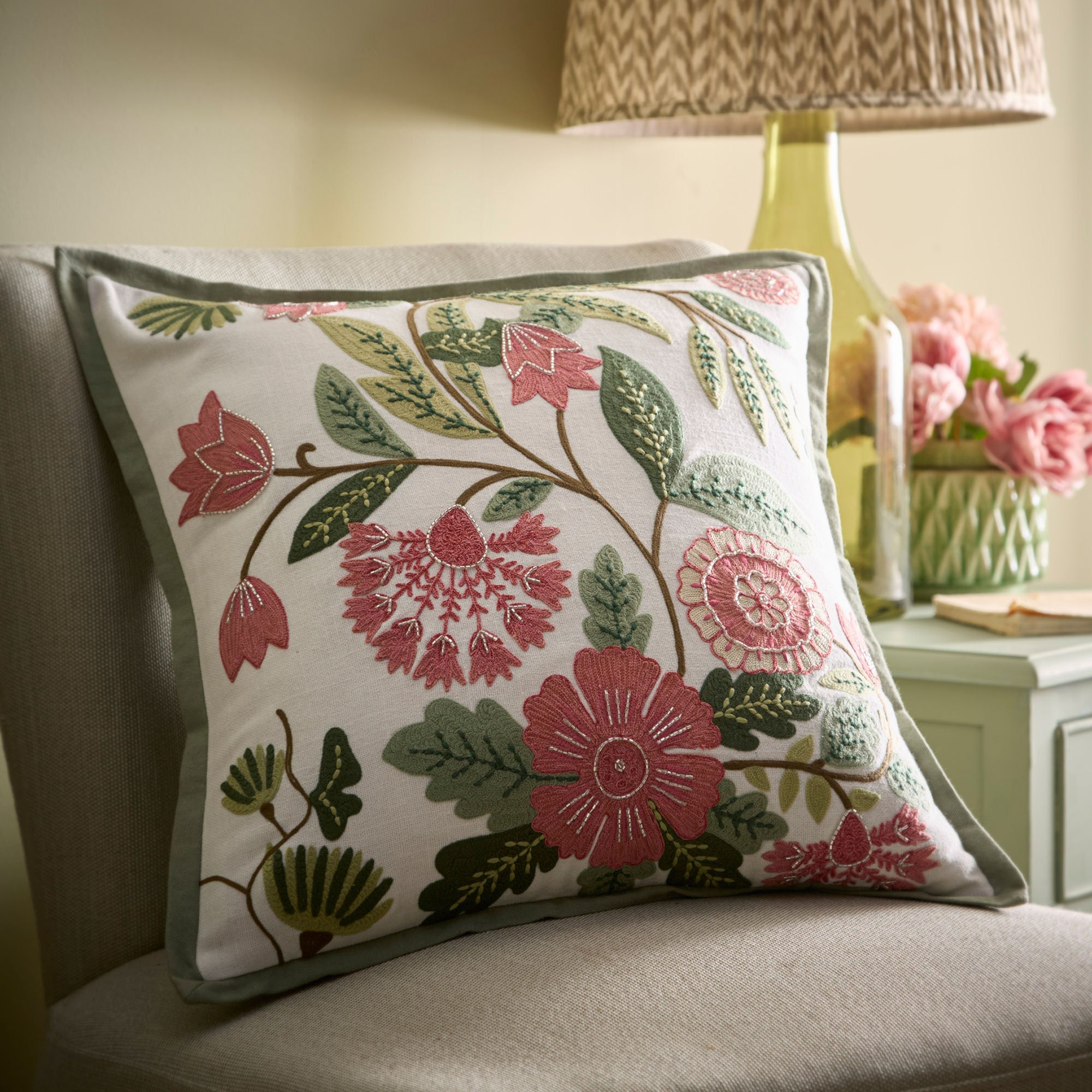 Appletree - Aurelia - Filled Cushion - Green - 43 x 43cm