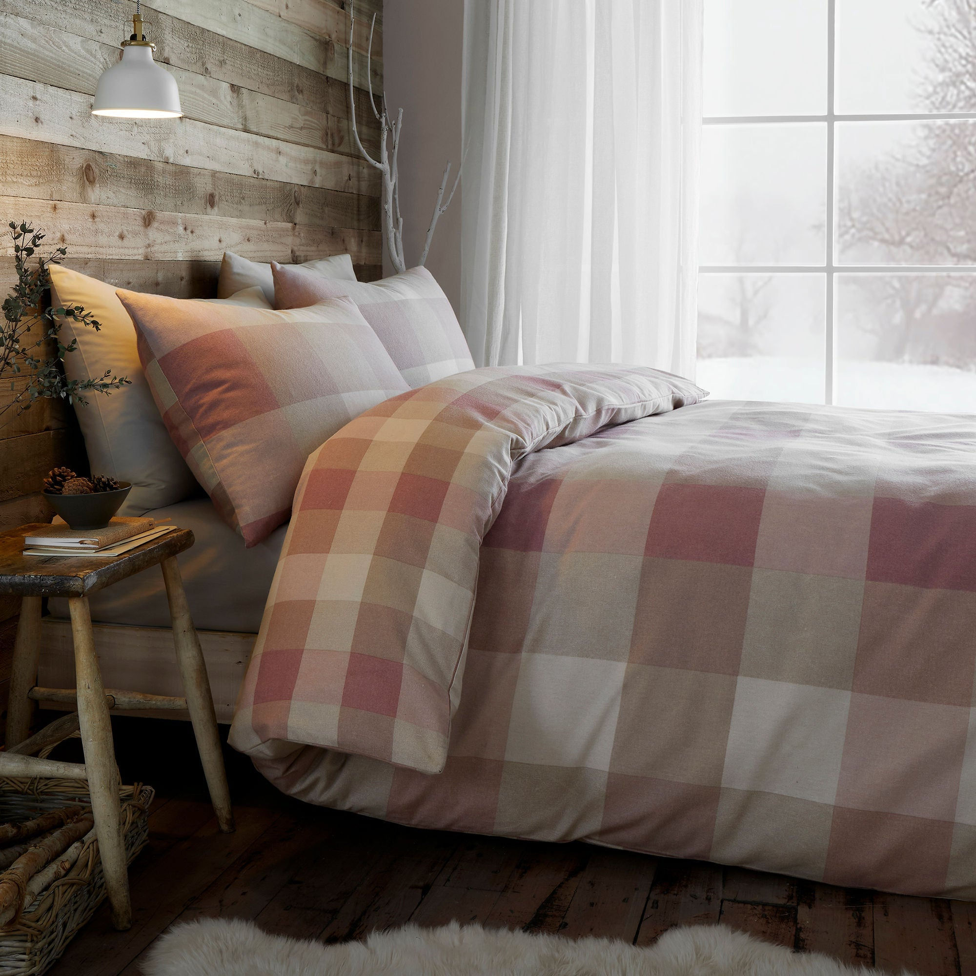 Appletree - Ashford Check - Duvet Cover Set - Natural - King