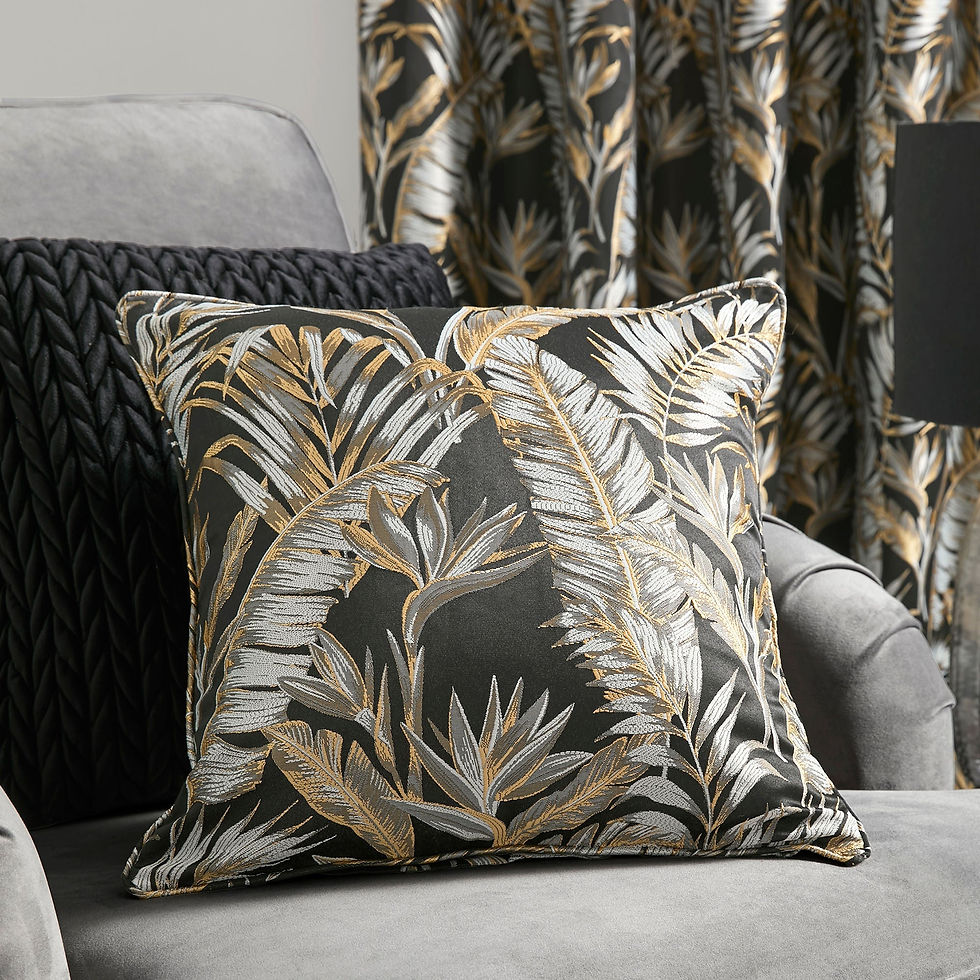 Laurence Llewelyn-Bowen - Paradise Palm - Cushion Cover - Black - 43x43cm