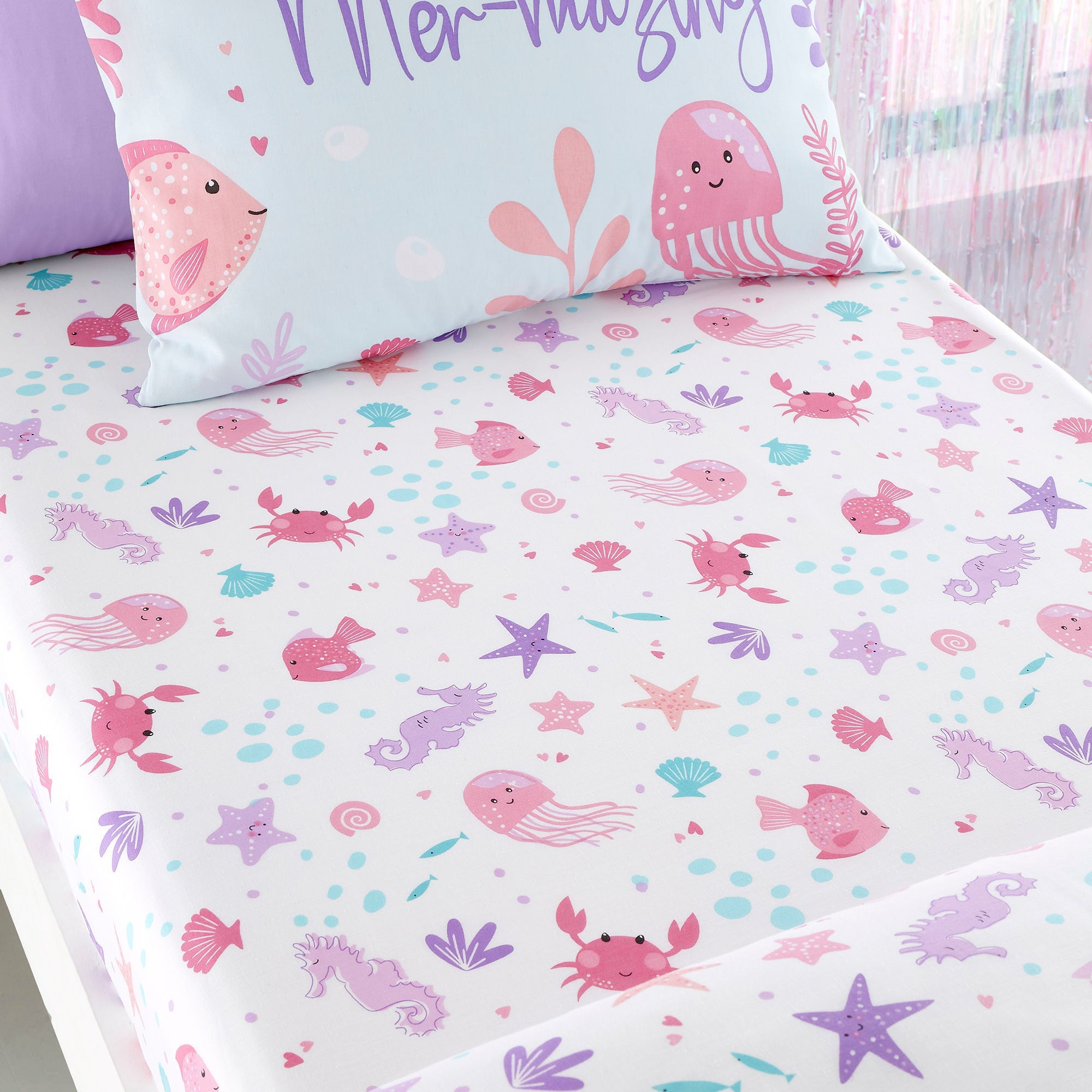 Bedlam - Mermaid Vibes - Fitted Bed Sheet - Aqua - Single