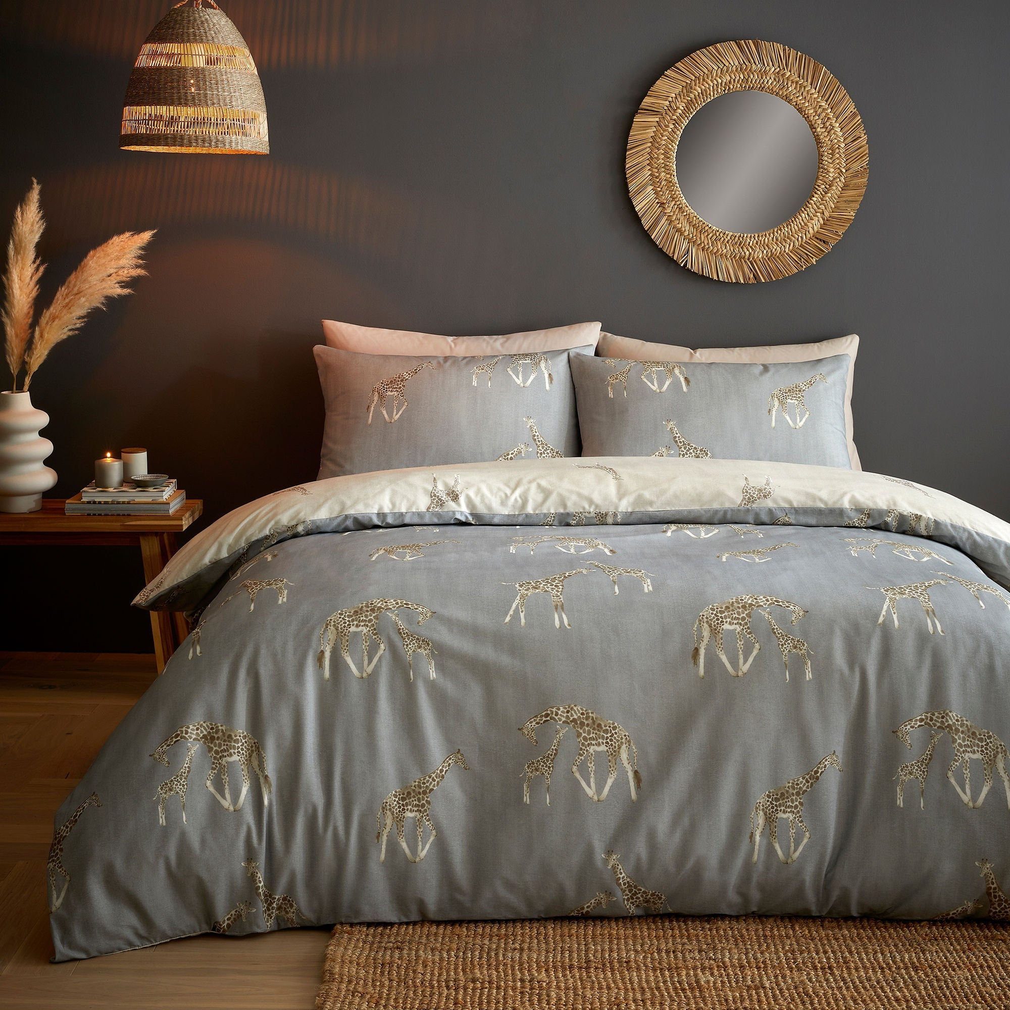 Fusion - Milo - Duvet Cover Set - Grey - Double