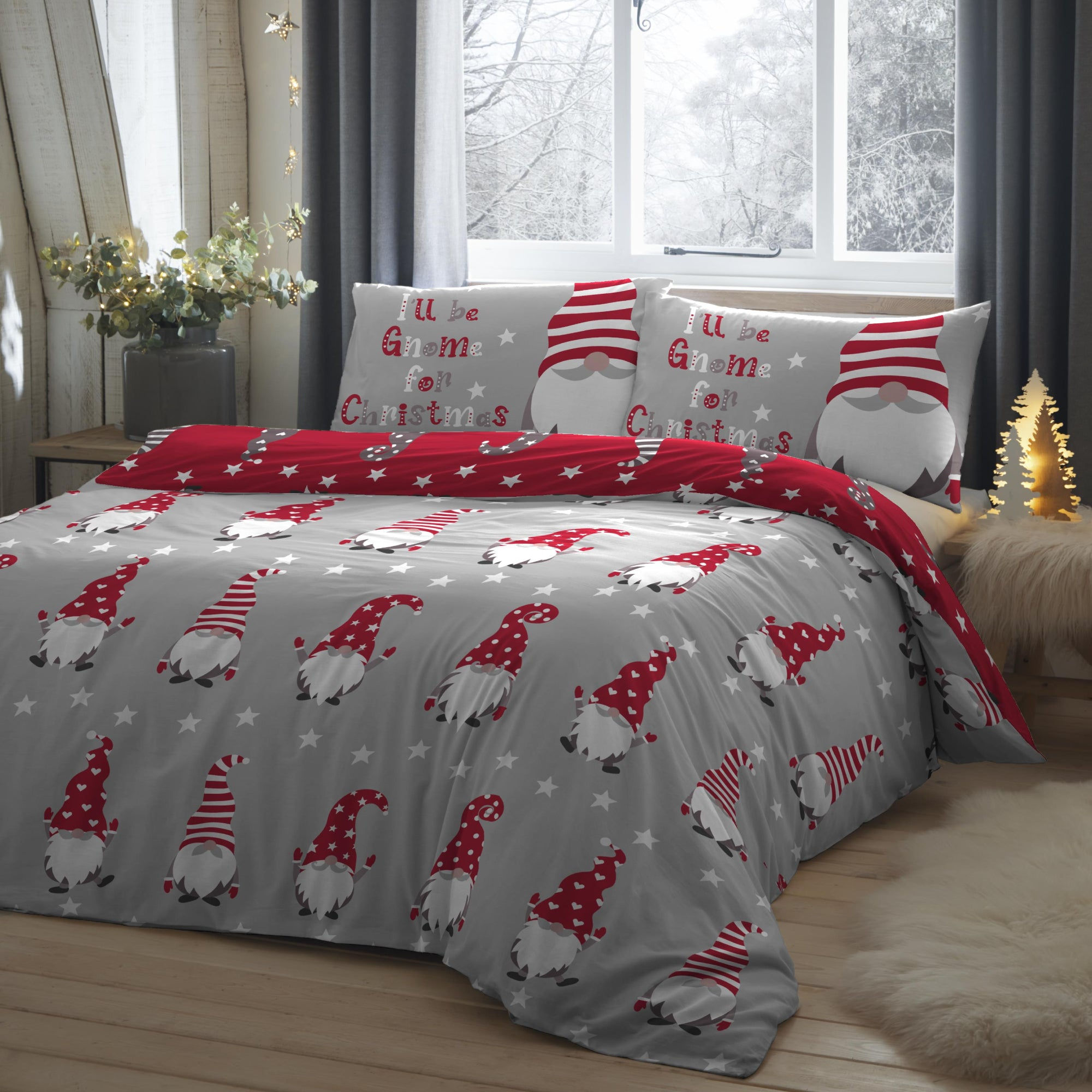 Fusion - Christmas Gnome - Duvet Cover Set - Silver
