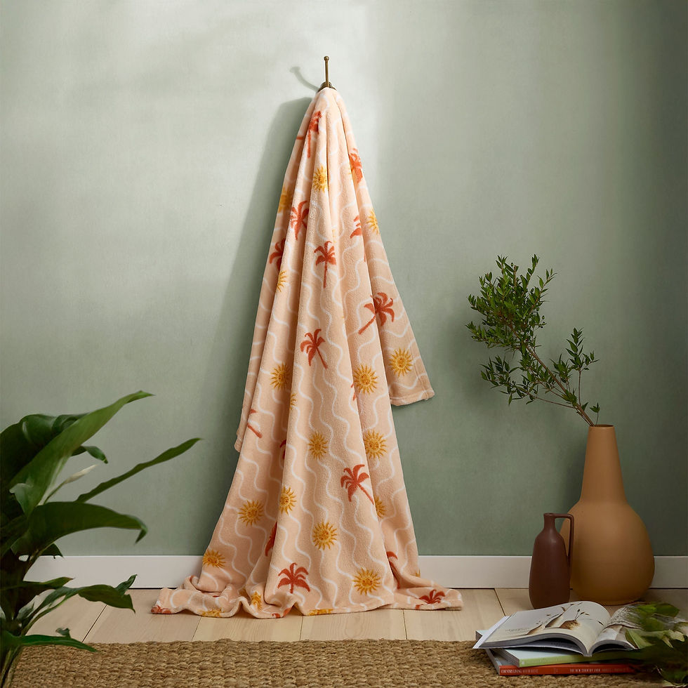 Fusion - Soleil - Throw - Coral/Camel - 120x150cm