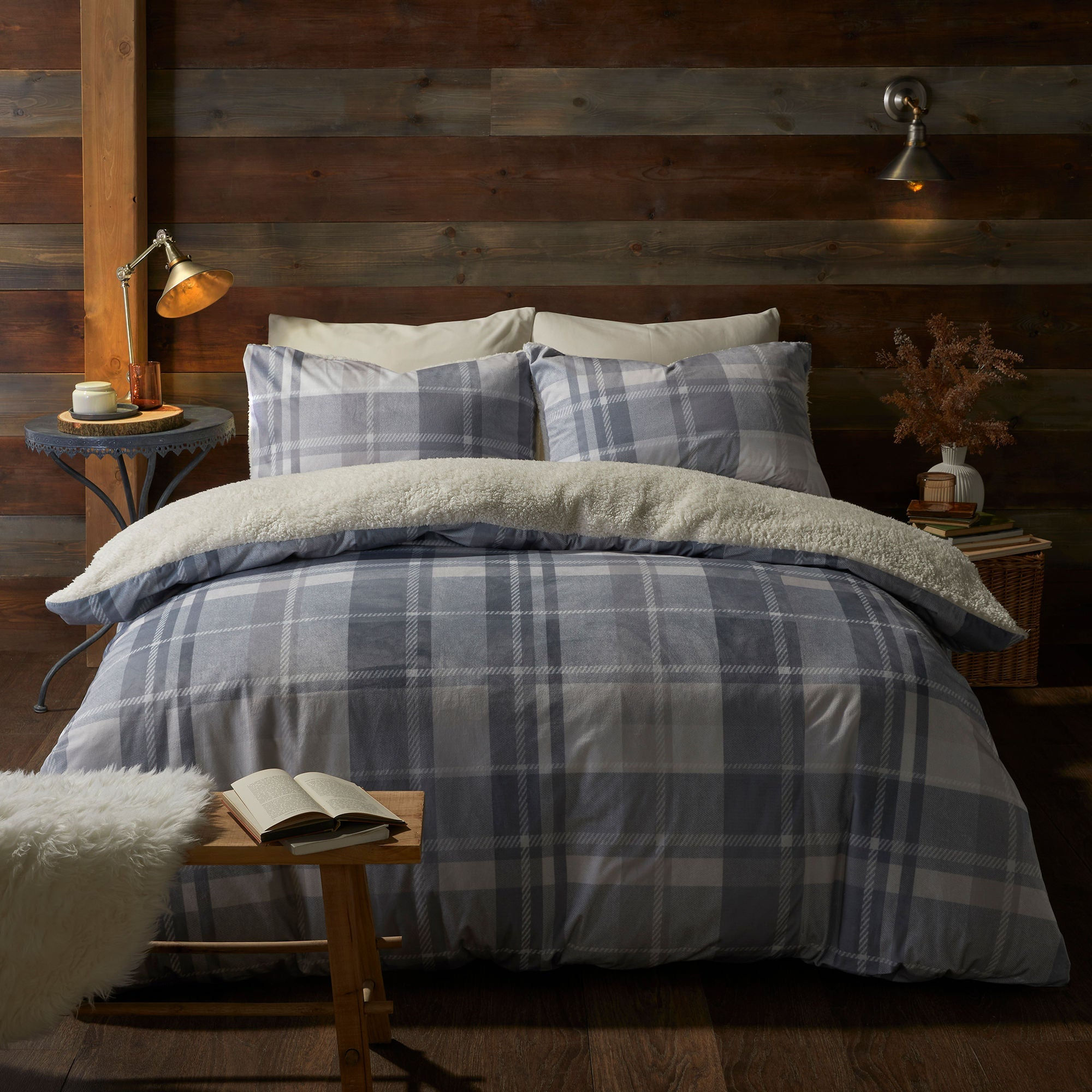 Fusion - Mulford Check - Duvet Cover Set - Grey