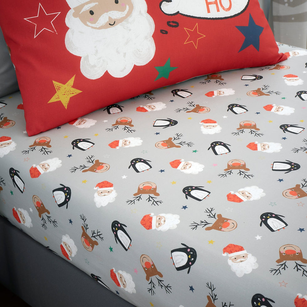 Bedlam - Ho Ho Ho - Fitted Bed Sheet - Red - Single