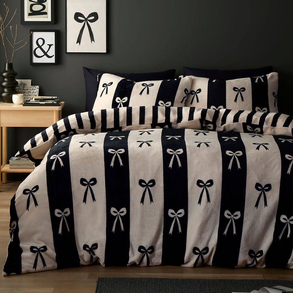 Fusion - Bows - Duvet Cover Set - Monochrome - Single
