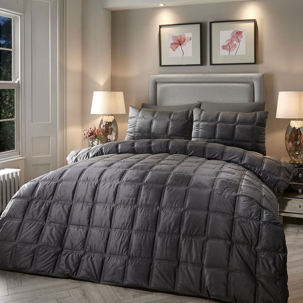 Soiree - Brighton Square - Duvet Cover Set - Slate