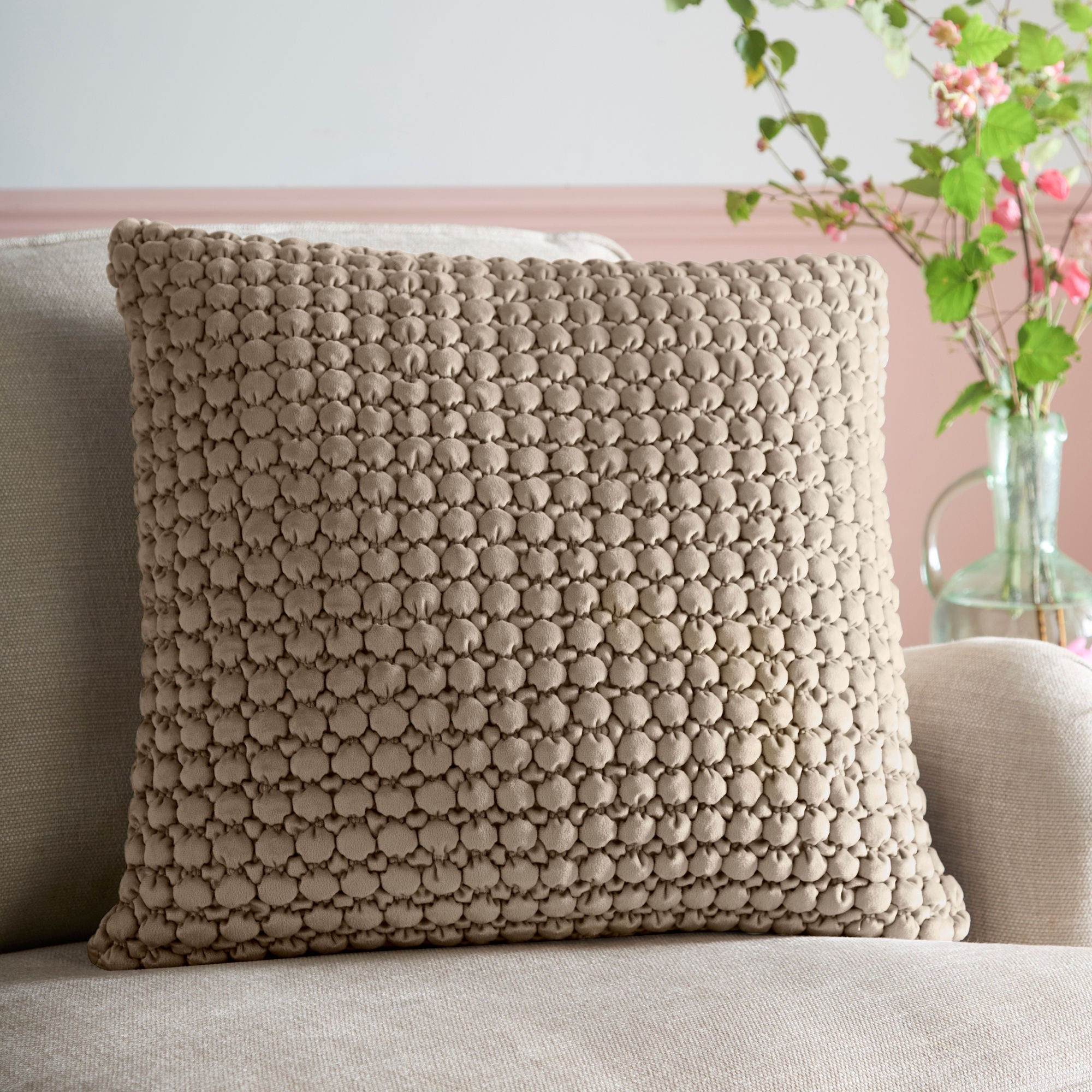 Appletree - Bobble - Cushion Cover LS - Natural - 55x55cm
