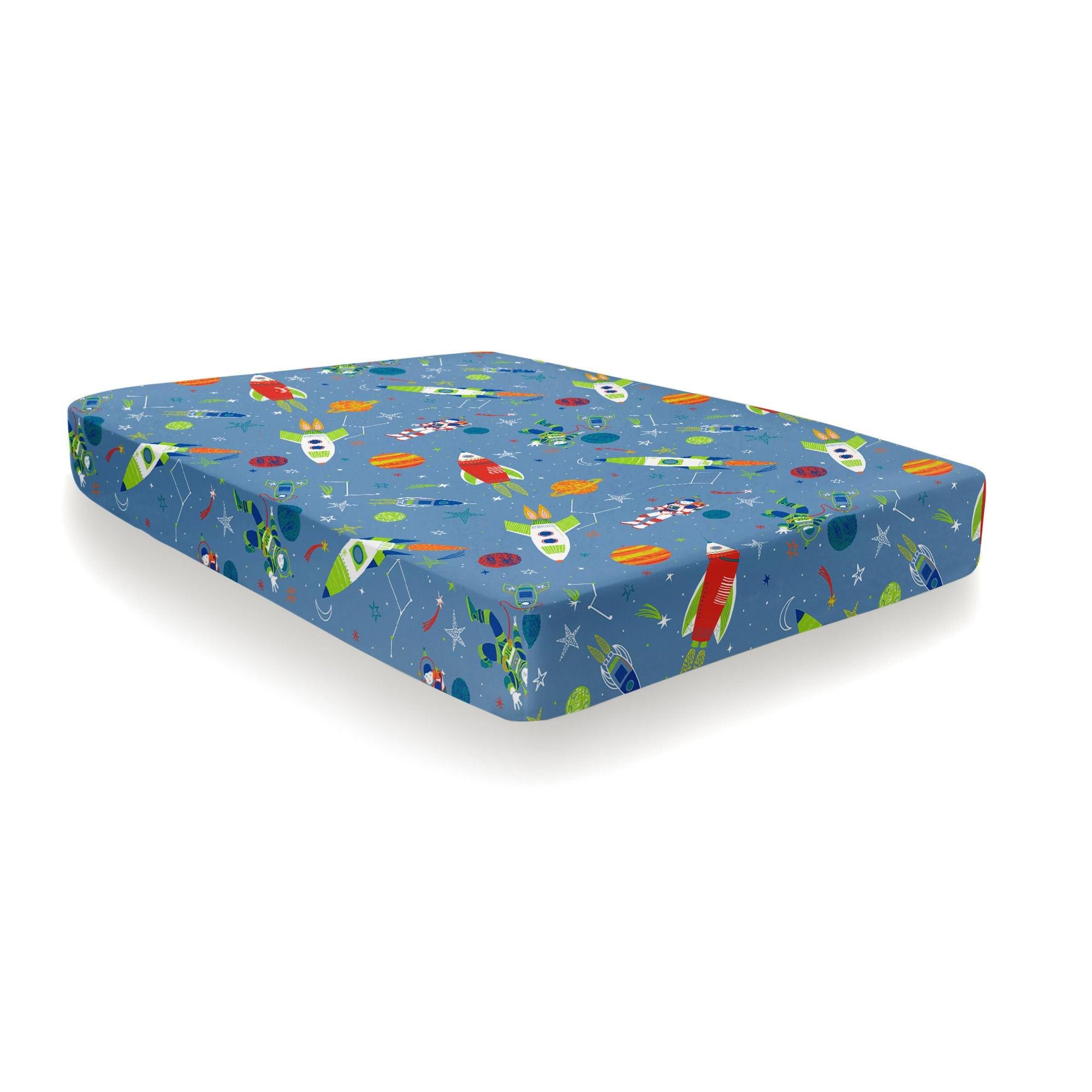 Bedlam - Supersonic - Fitted Bed Sheet - Blue - Single