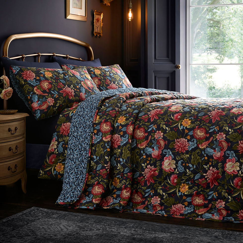 Dreams & Drapes - Bejewelled - Bedspread - Navy - 200 x 230cm
