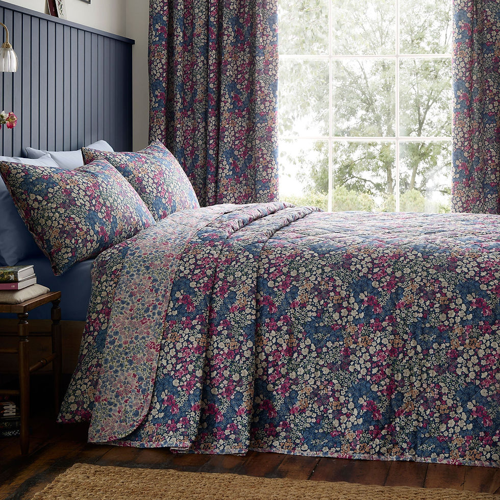 Dreams & Drapes - Bessie - Bedspread - Navy - 200 x 230cm