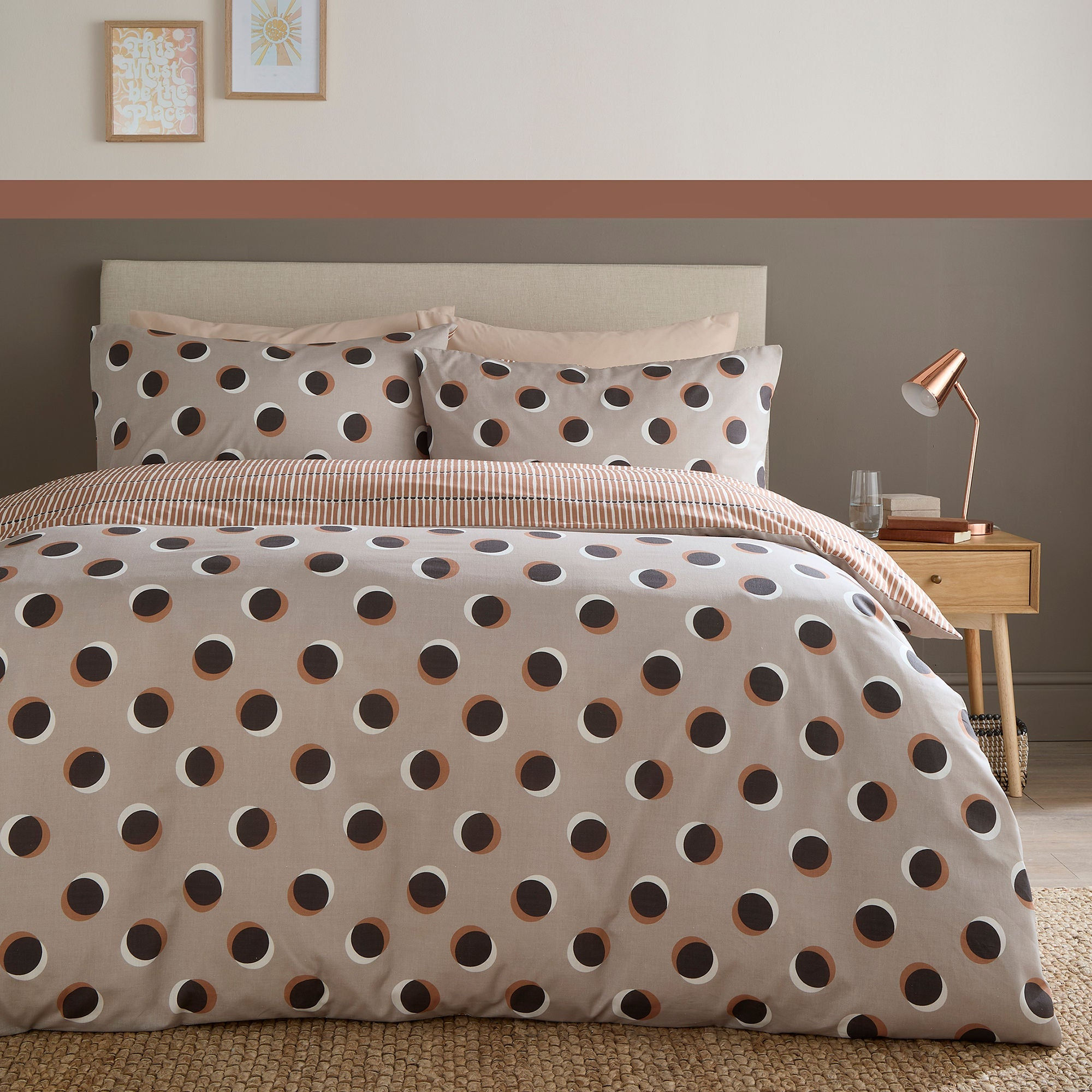 Fusion - Polka Spot - Duvet Cover Set - Natural - King