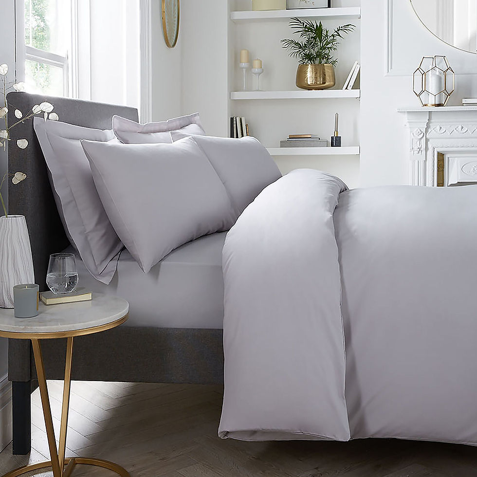 Serene - Plain Dyed - Fitted Bed Sheet - Silver - King
