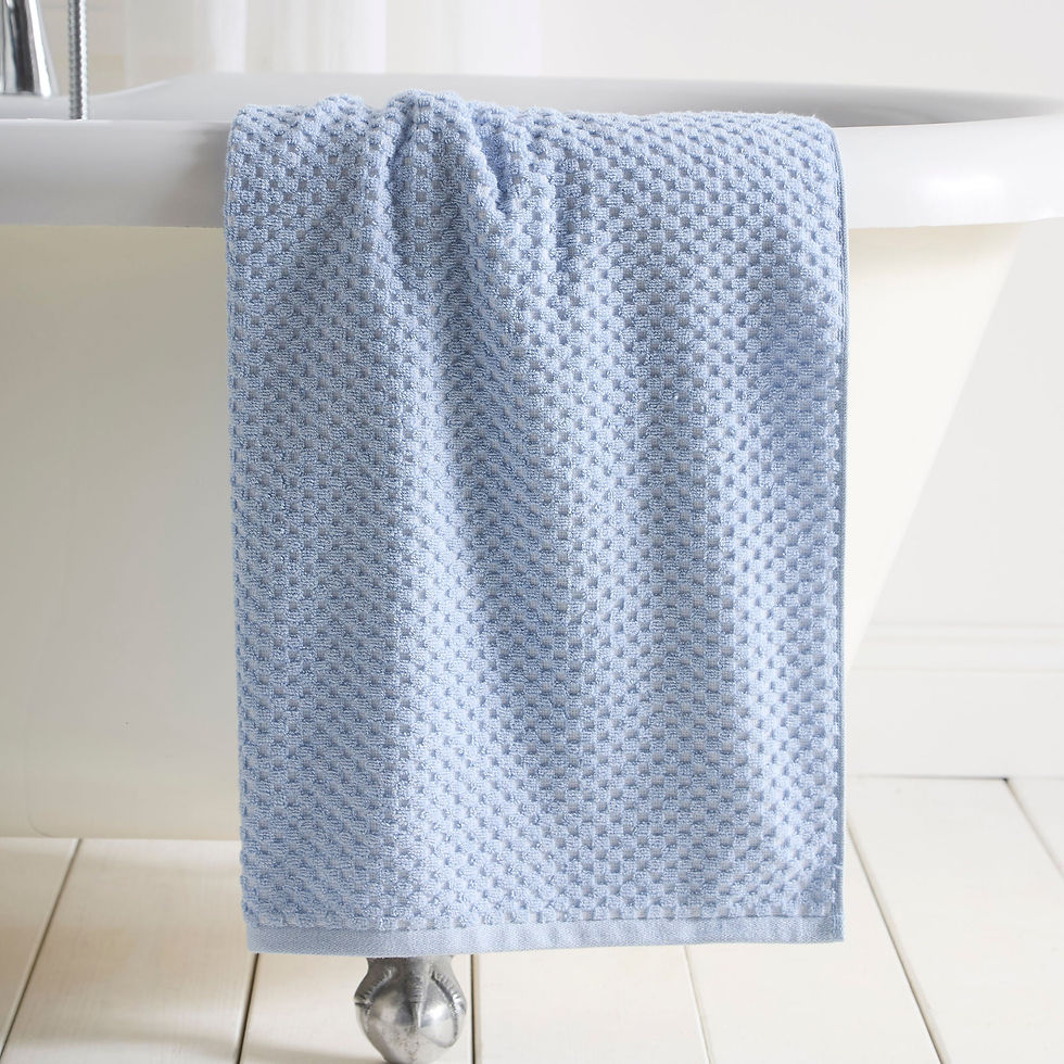 D & D - Popcorn Check - Bath Sheets - Blue - 90x150 cm