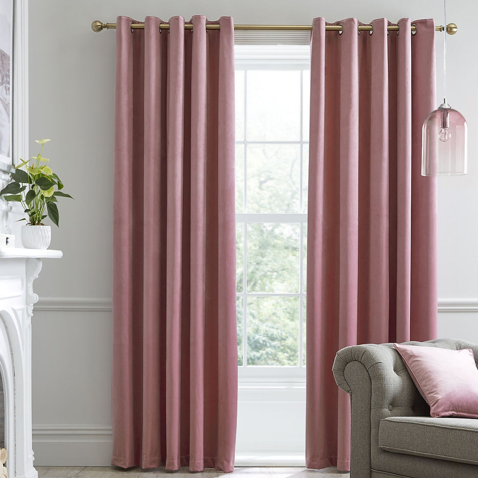 LLB - Montrose - Eyelet Curtains - Blush - 66 x 72in