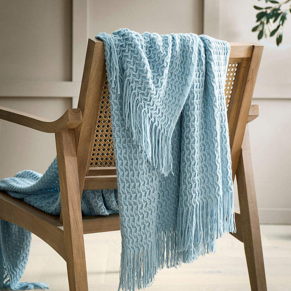 Appletree - Textured Knit - Throw - Blue - 130 x 180cm