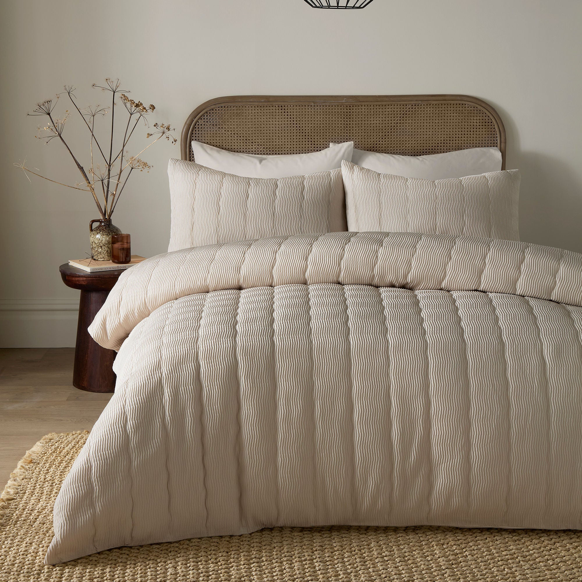 Serene - Crinkle Wave - Duvet Cover Set - Natural