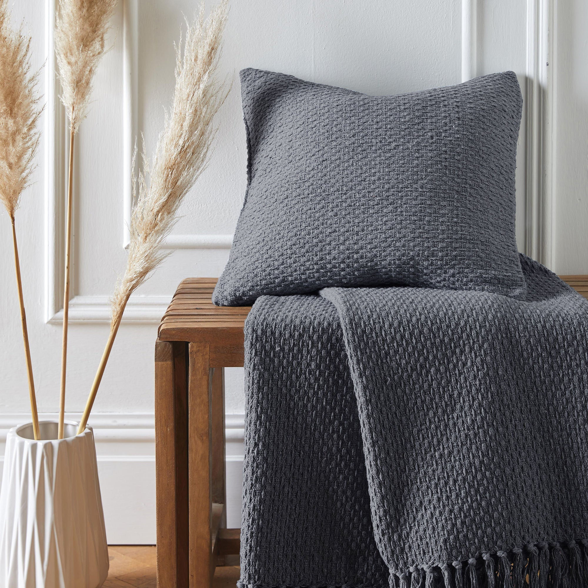 Drift - Hayden - Cushion Cover - Charcoal - 43x43cm