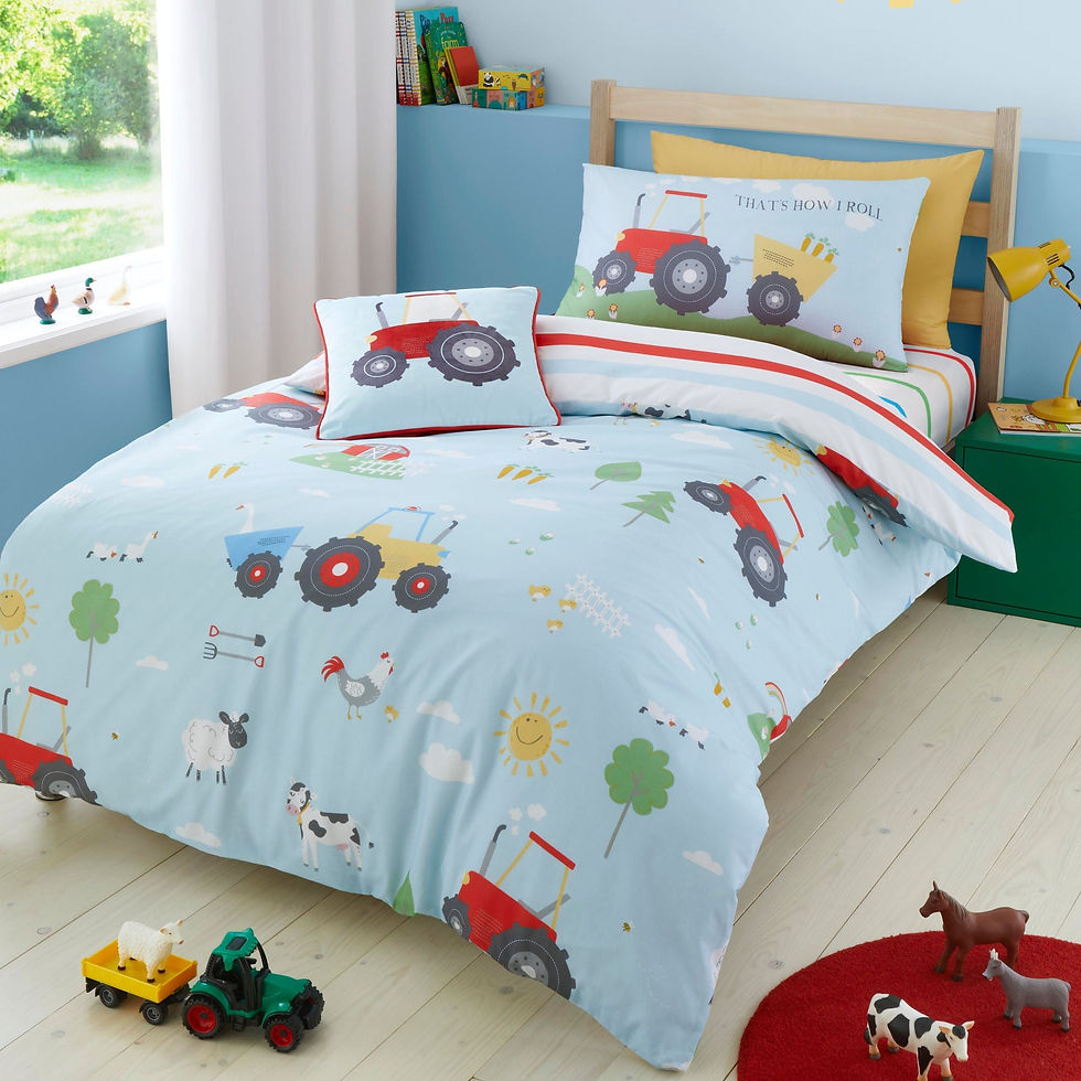 Bedlam - Farmyard Friends - Duvet Cover Set - Blue - Single