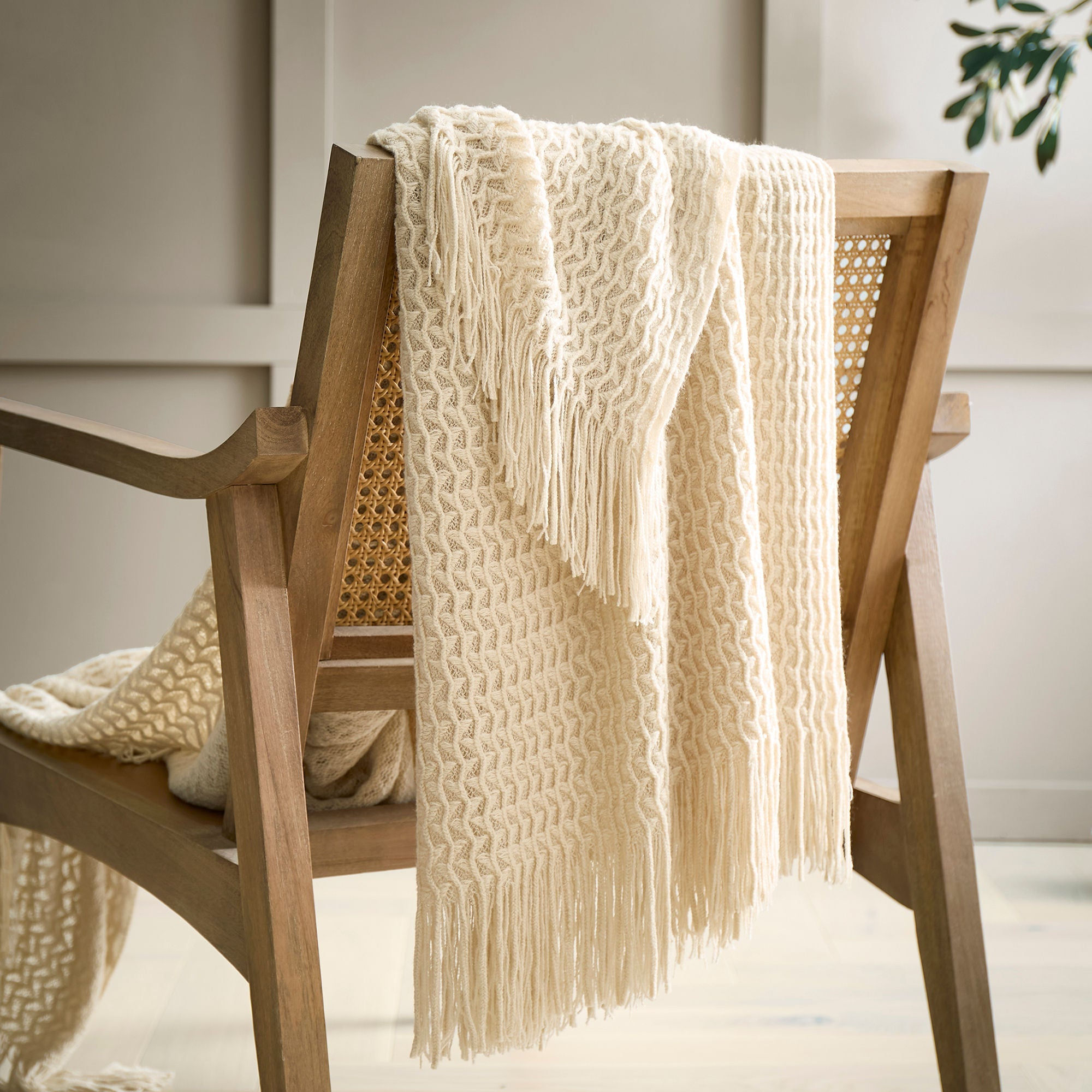 Appletree - Textured Knit - Throw - Natural - 130 x 180cm