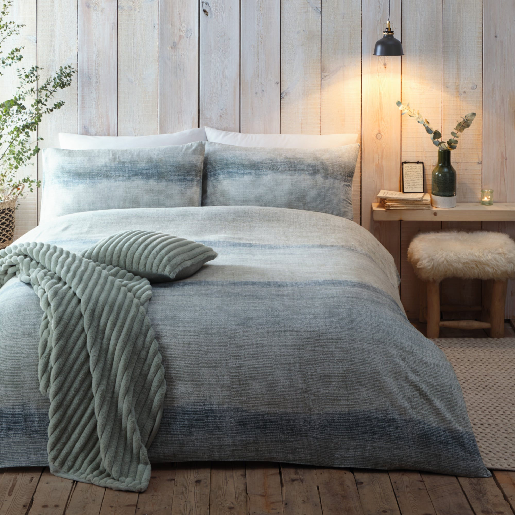 Appletree - Anson Stripe - Duvet Cover Set - Green - King