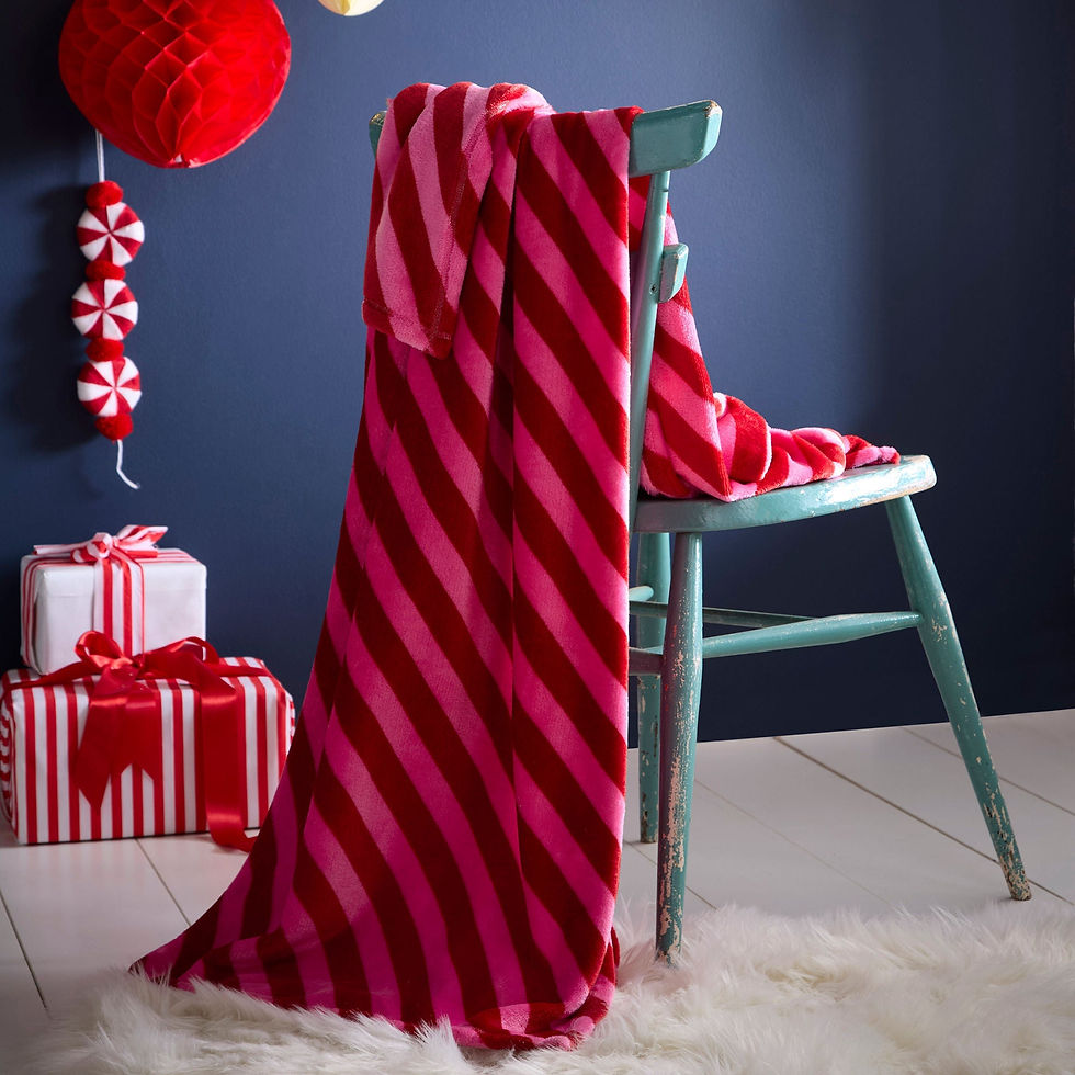 Fusion - Candy Stripe Throw - Throw - Pink - 120x150cm