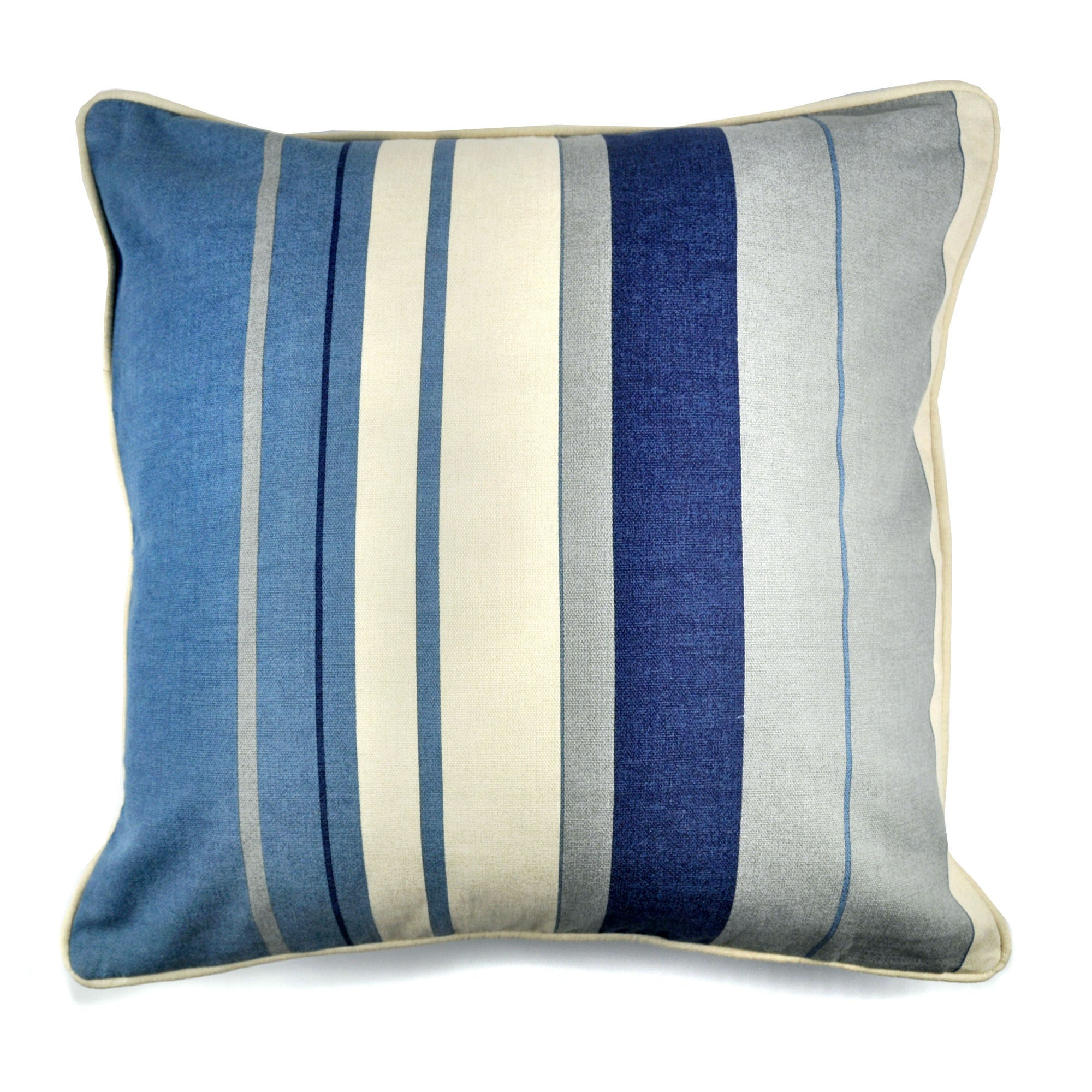Fusion - Whitworth Stripe - Filled Cushion - Blue - 43x43cm