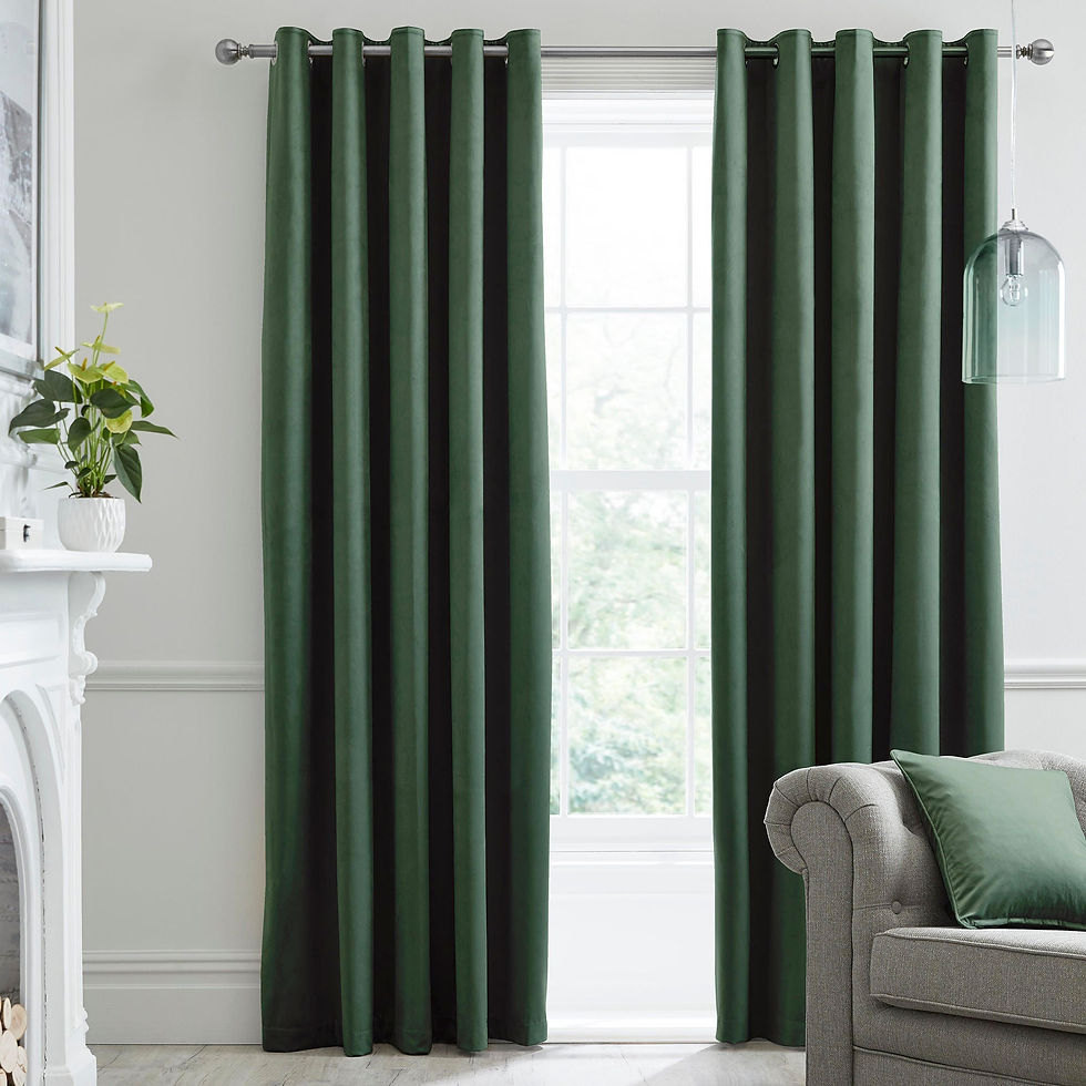 LLB - Montrose - Eyelet Curtains - Bottle Green - 90 x 90in