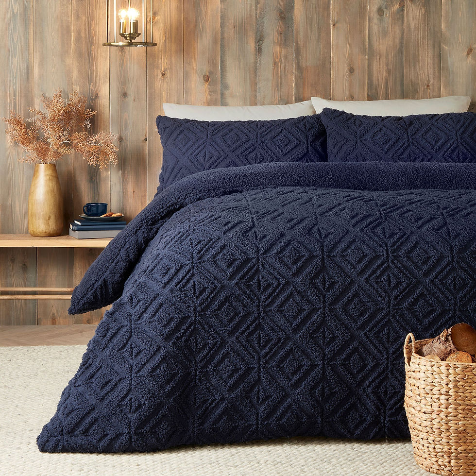 Fusion - Geo Fleece - Duvet Cover Set - Navy