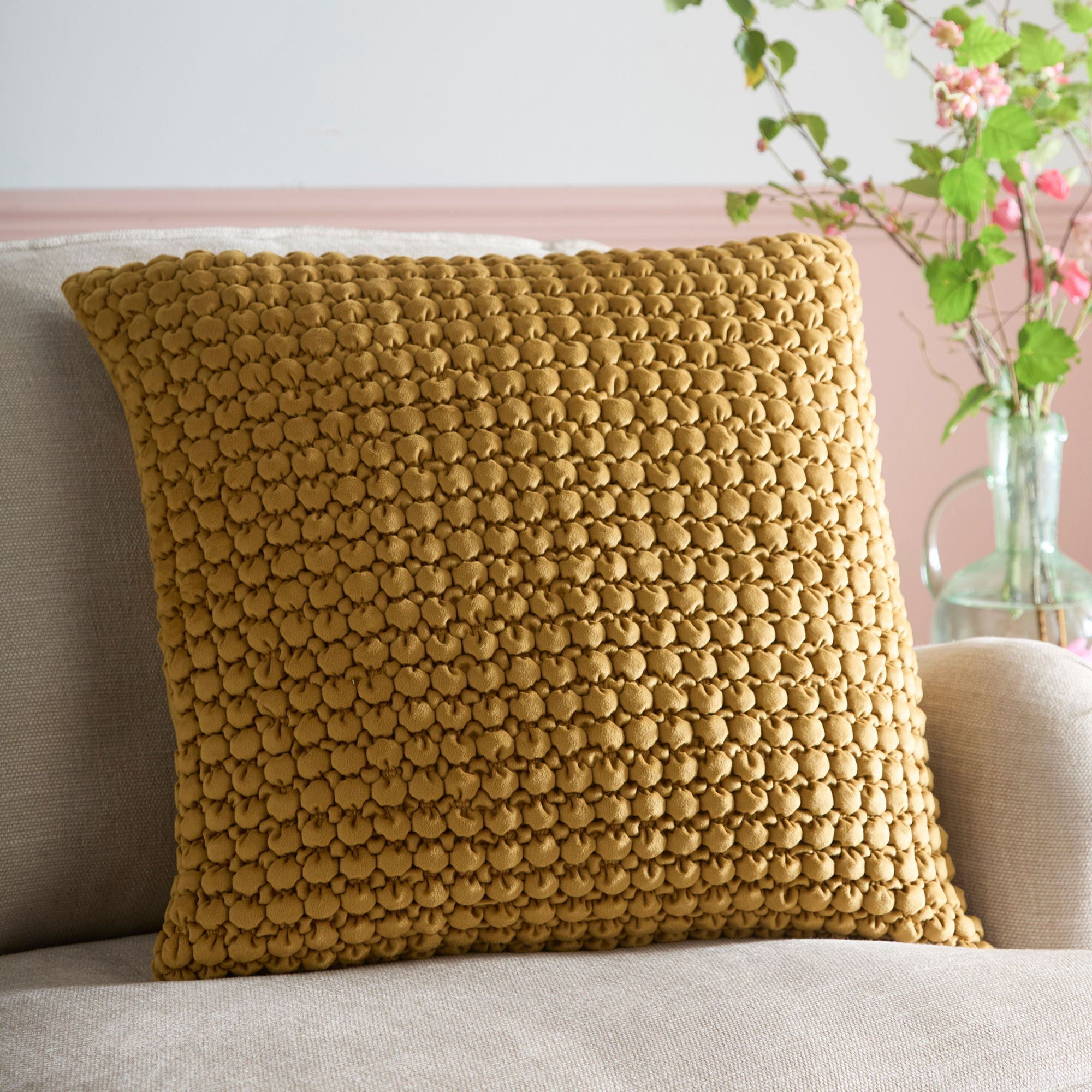 Appletree - Bobble - Cushion Cover LS - Ochre - 55x55cm