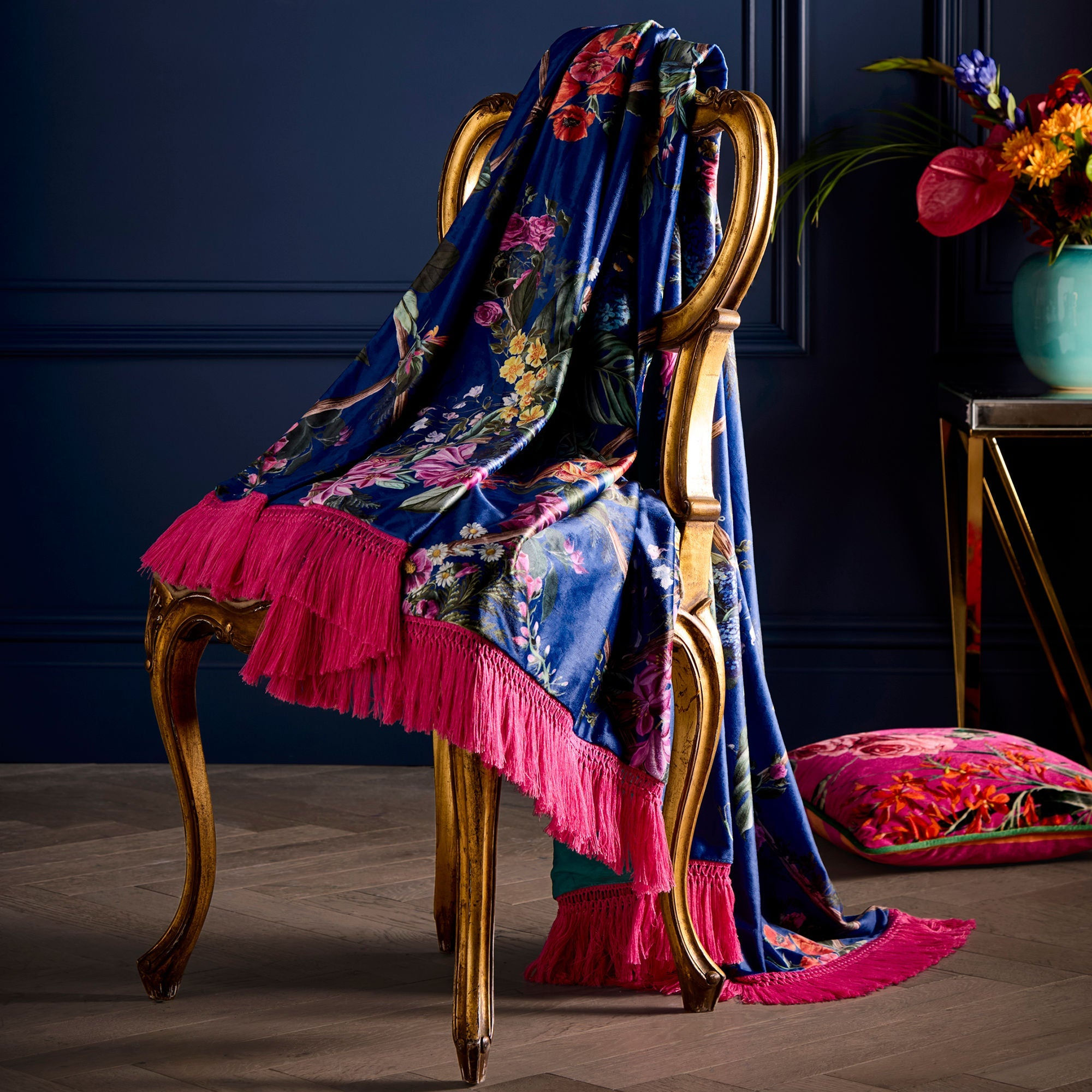 Laurence Llewelyn-Bowen - Cotswold Fantasia - Throw - Navy - 130 x 180cm
