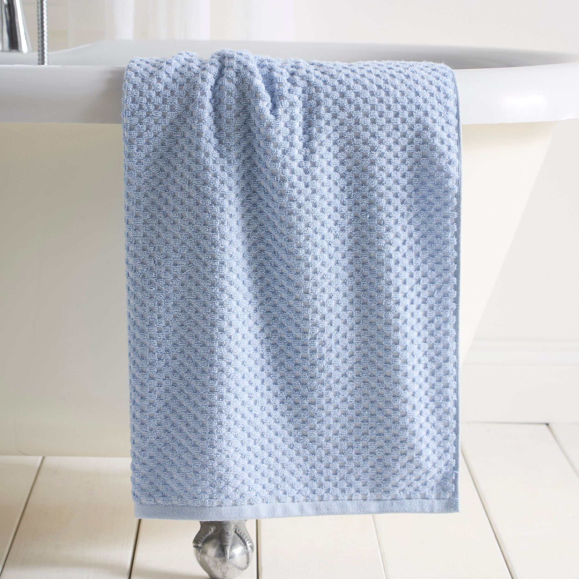 D & D - Popcorn Check - Hand Towels - Blue - 50x90 cm