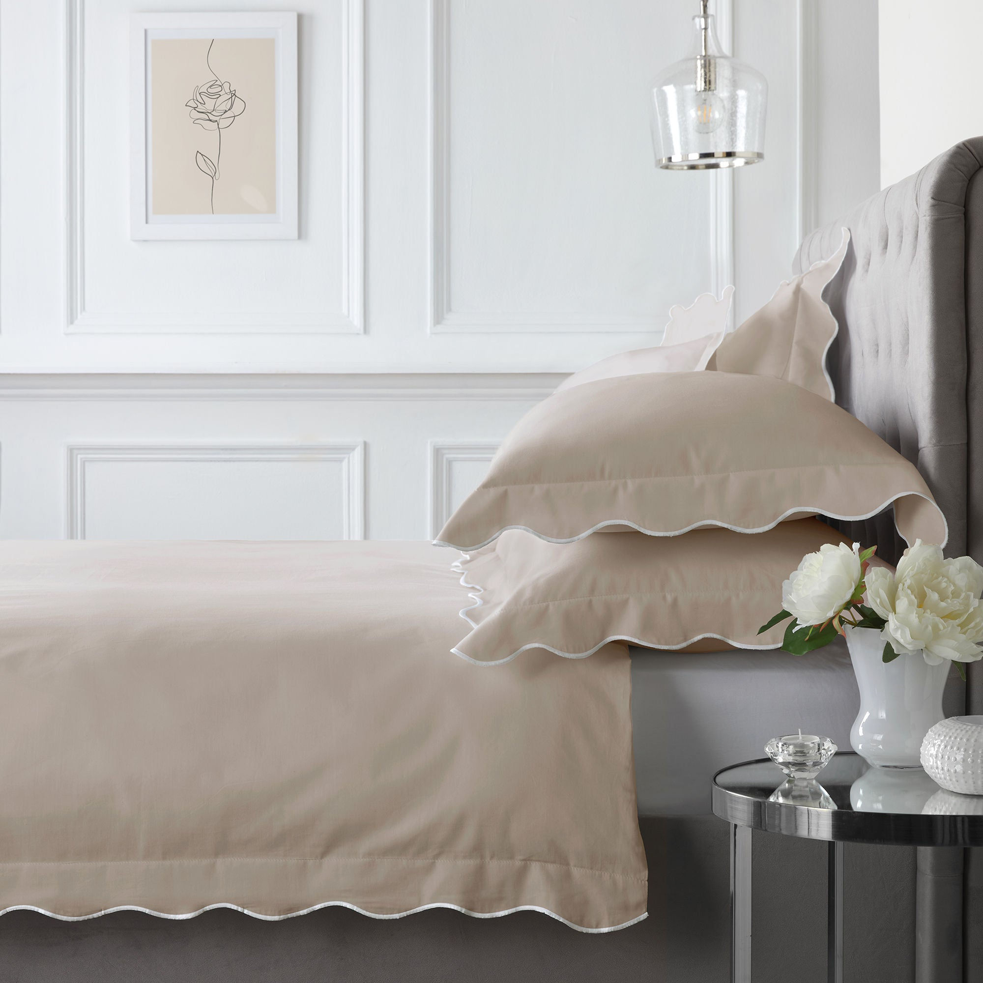 Appletree - Scallop Edge - Duvet Cover Set - Natural - Double