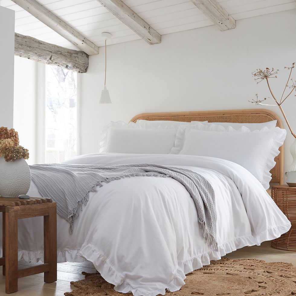 Appletree - Cassia Frill - Duvet Cover Set - White