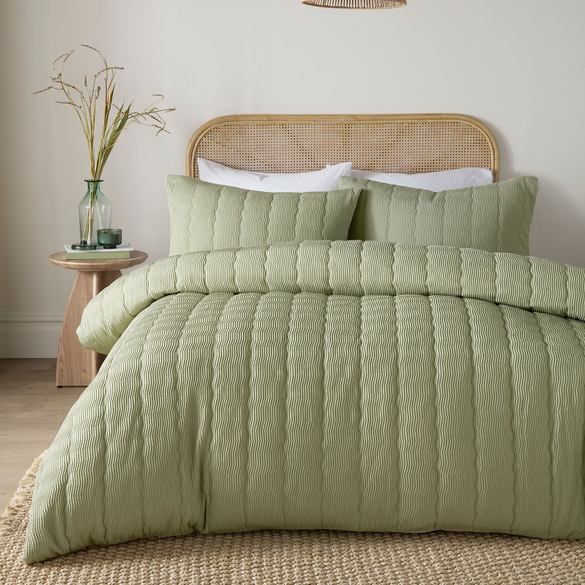 Serene - Crinkle Wave - Duvet Cover Set - Green