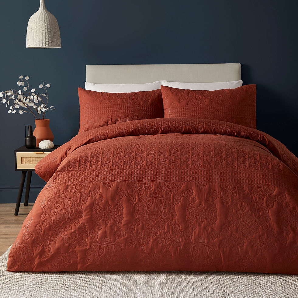 Serene - Avery Stripe - Duvet Cover Set - Terracotta - Single