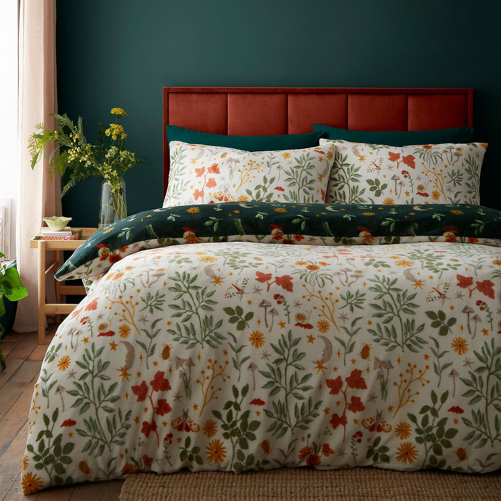 Fusion - Botanical Mushrooms - Duvet Cover Set - Natural - Single