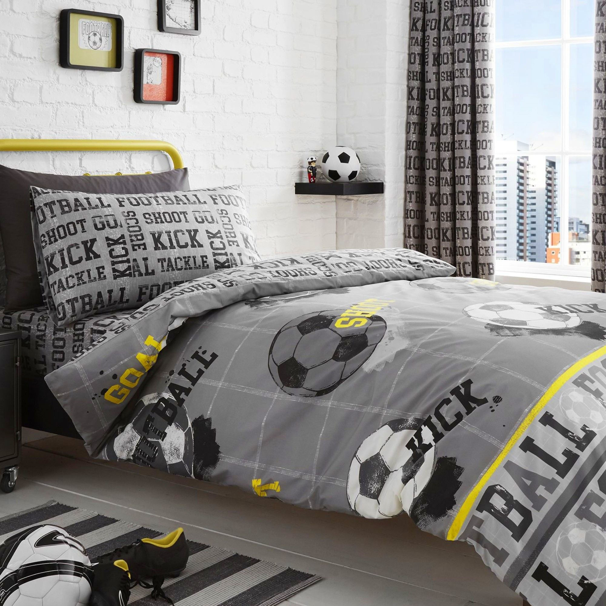 Bedlam - Football - Duvet Cover Set - Grey