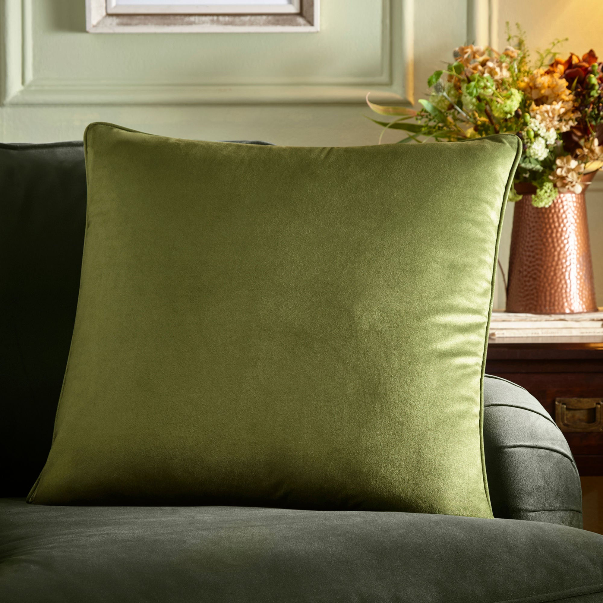Appletree - Harlan - Filled Cushion LS - Olive - 55x55cm