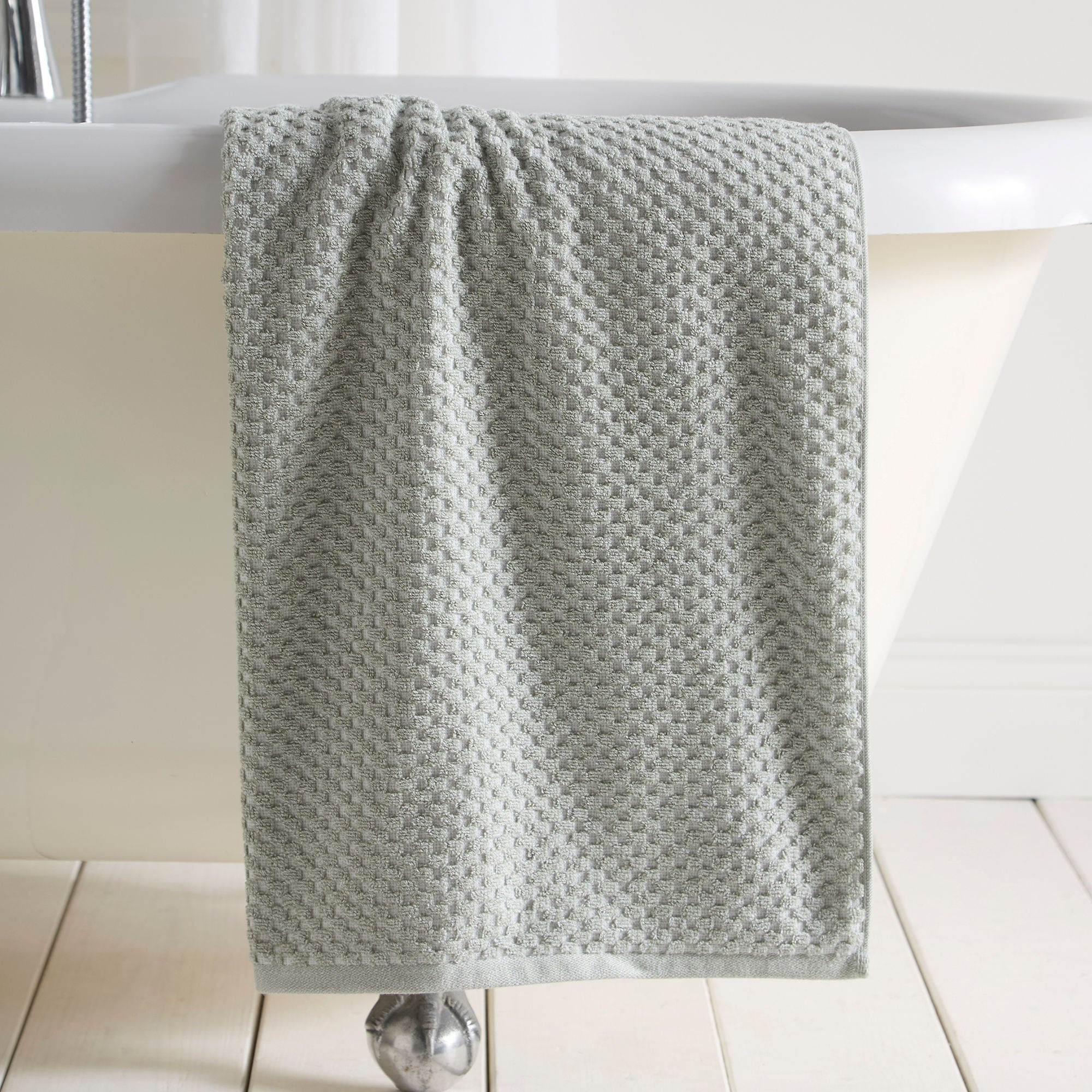 D & D - Popcorn Check - Bath Sheets - Green - 90x150 cm