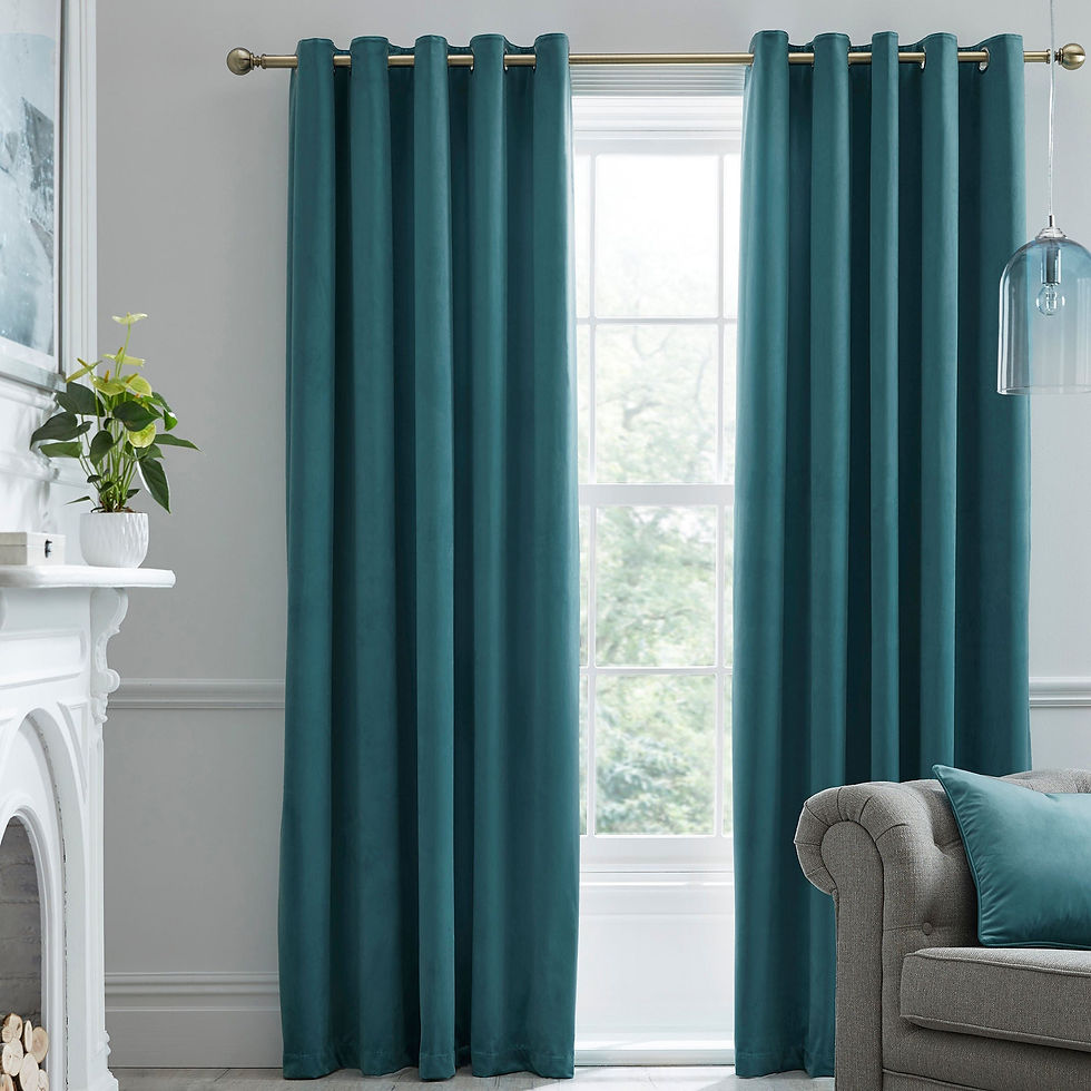 LLB - Montrose - Eyelet Curtains - Teal - 90 x 72in