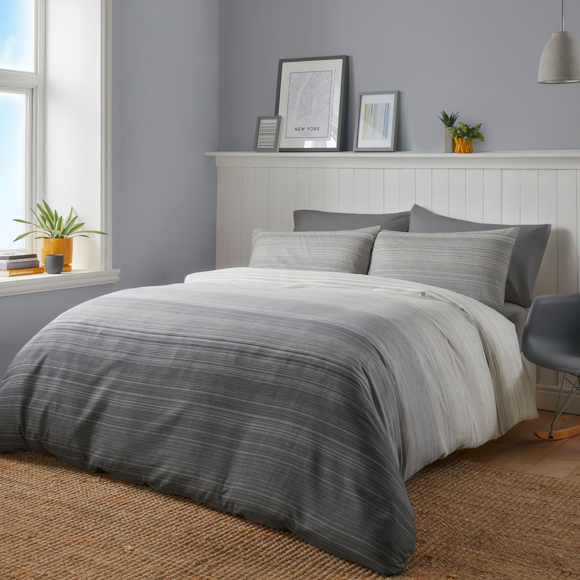 Fusion - Fairhaven - Duvet Cover Set - Charcoal - Double