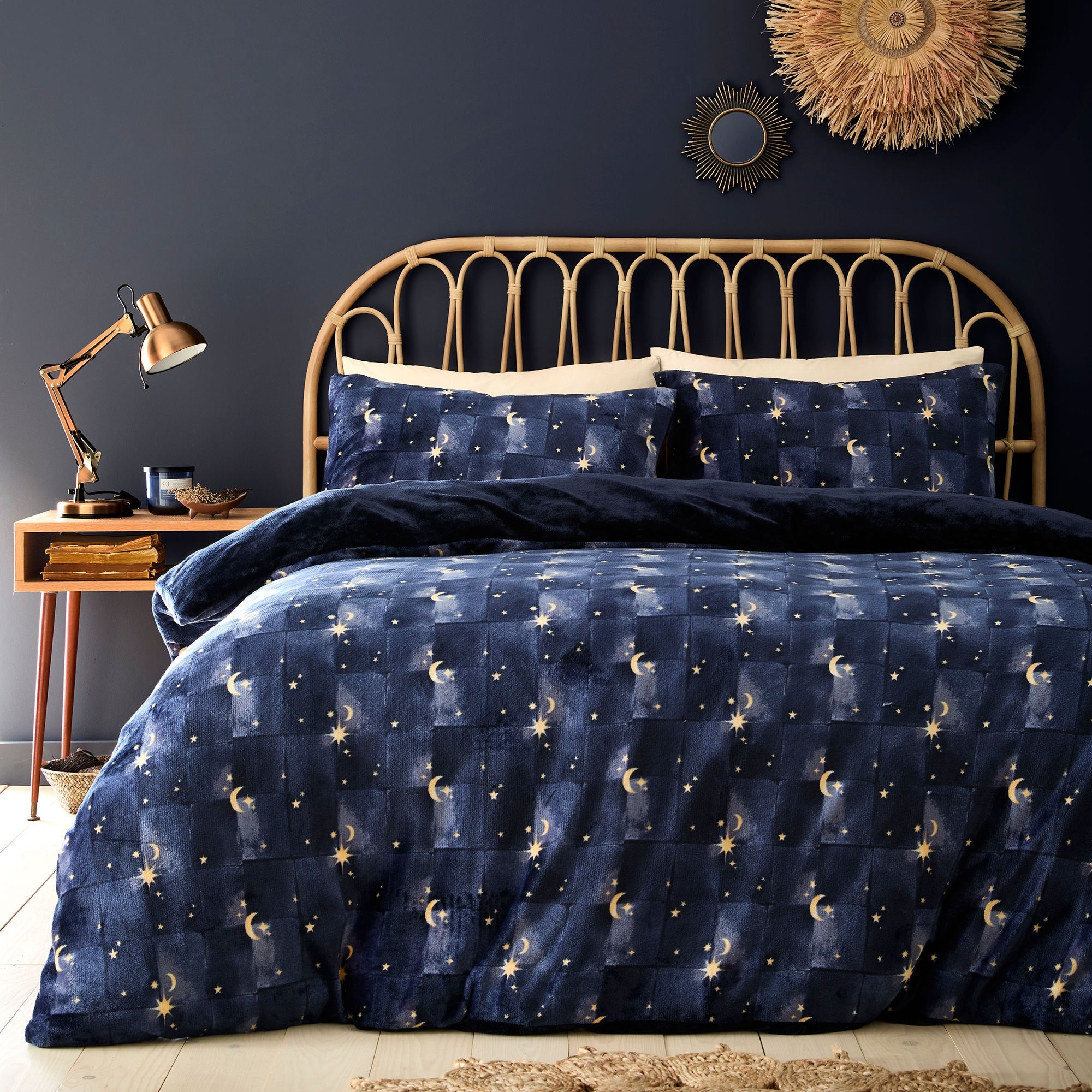 Fusion - Cosmic Star - Duvet Cover Set - Navy - Super-King