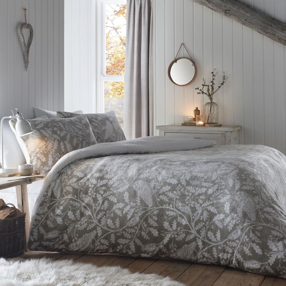 Dreams & Drapes - Woodland Owls - Duvet Cover Set - Sage