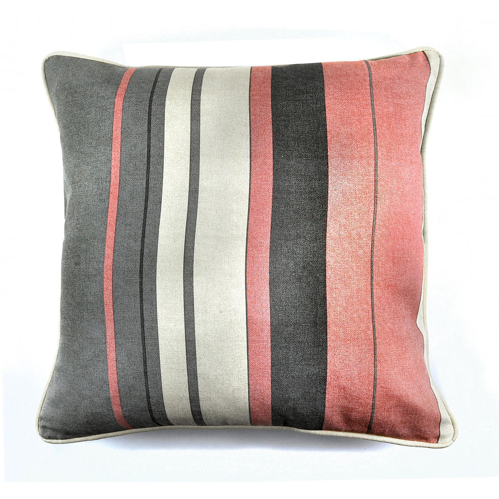 Fusion - Whitworth Stripe - Cushion Cover - Blush - 43x43cm
