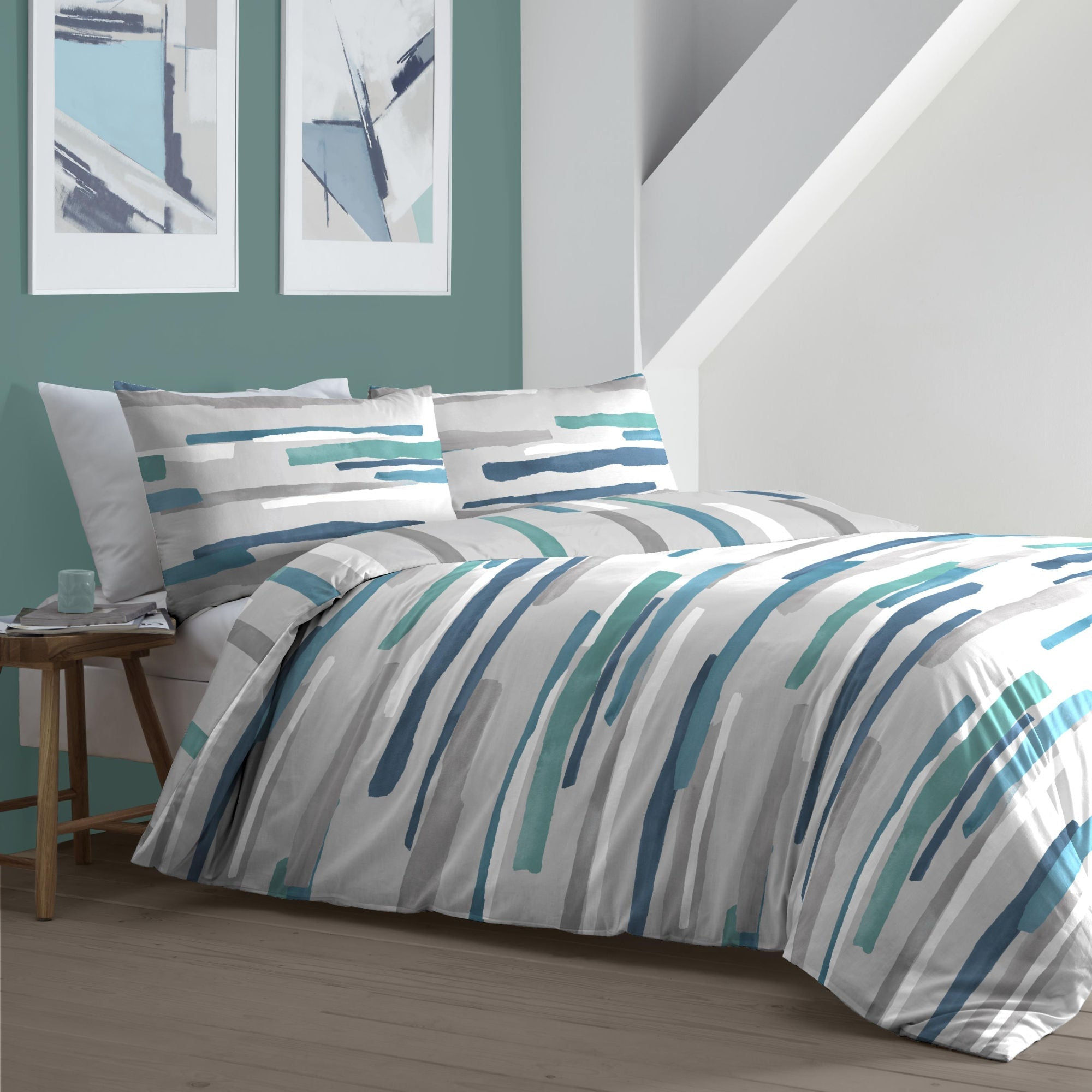 Fusion - Clifton - Duvet Cover Set - Teal - King